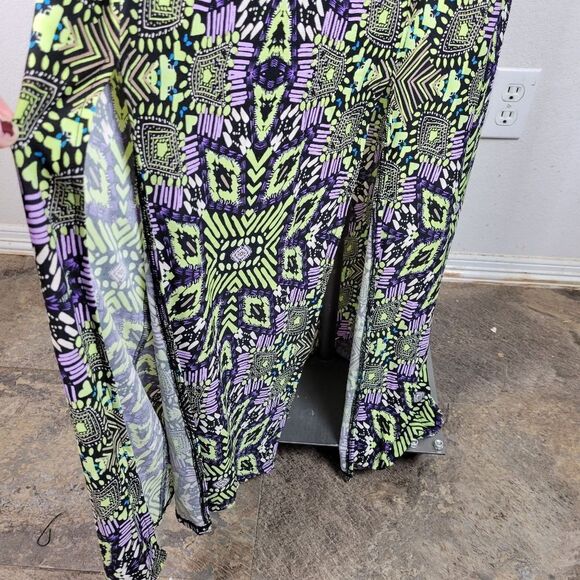 London‎ Times Aztec Print Sleeveless Split Leg Maxi Dress - Picture 3 of 11